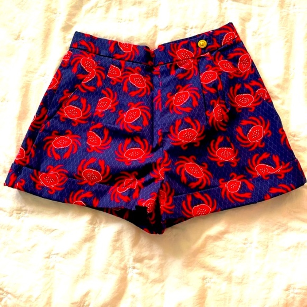 LaRoque Navy Blue Shorts with Red Crab 🦀 Print